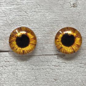 Orange glass eye cabochons in sizes 8mm to 40mm, human eyes, animal bat eyes, Fox, dog iris (138)