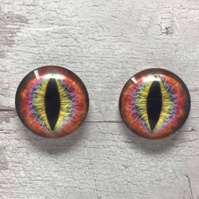 Red glass eye cabochons in sizes 6mm to 40mm dragon eyes cat snake iris reptile (044)