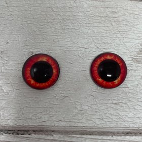 Red glass eye cabochons in sizes 6mm to 40mm human bird animal zombie eyes (501)