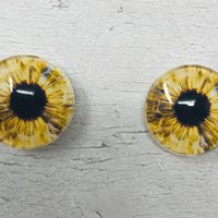 Yellow/gold Glass eye cabochons in sizes 6mm to 40mm human eyes monster iris fairy fantasy creature animal eyes (094)