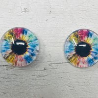 Rainbow Glass eye cabochons in sizes 6mm to 40mm human eyes unicorn iris fairy fantasy creature animal eyes (095)