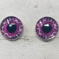 purple/ magenta Glass eye cabochons in sizes 6mm to 40mm human eyes monster iris snake lizard fantasy creature animal eyes (069)