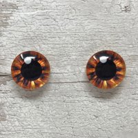 Golden brown glass eye cabochons in sizes 6mm to 40mm animal eyes human iris (132)