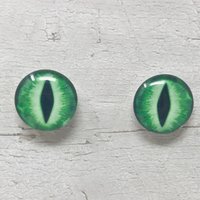 Green Glass eye cabochons in sizes 6mm to 40mm dragon cat eyes monster iris snakenfantasy creature animal eyes (106)