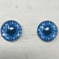 Blue Glass eye cabochons in sizes 6mm to 40mm human eyes monster iris lizard snake fantasy creature animal eyes (073)