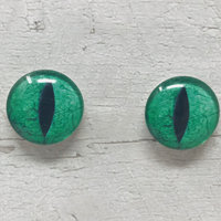 Green Glass eye cabochons in sizes 6mm to 40mm dragon cat eyes monster iris lizard fantasy creature animal eyes (109)