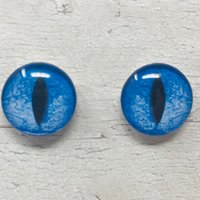 Blue Glass eye cabochons in sizes 6mm to 40mm dragon cat eyes monster iris frog fantasy creature animal eyes (118)