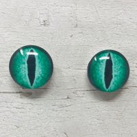 Green Glass eye cabochons in sizes 6mm to 40mm dragon cat eyes monster iris reptile fantasy creature animal eyes (101)