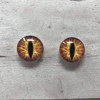 Orange glass eye cabochons in sizes 6mm to 40mm animal eyes dragon eyes fantasy (148)