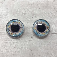 Pair of realistic glass eye cabochons in sizes 6mm to 20mm dragon eyes cat iris (323)