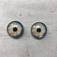 Pair of realistic glass eye cabochons in sizes 6mm to 20mm realistic dragon eyes cat iris (338)