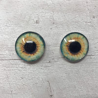 Pair of realistic glass eye cabochons in sizes 6mm to 20mm realistic dragon eyes cat iris (346)