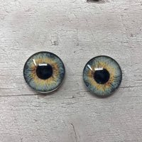 Pair of realistic glass eye cabochons in sizes 6mm to 20mm realistic dragon eyes cat iris (349)