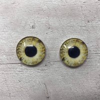 Pair of realistic glass eye cabochons in sizes 6mm to 20mm realistic dragon eyes cat iris (356)