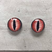 Red glass eye cabochons in sizes 6mm to 40mm animal eyes dragon eyes fantasy (147)