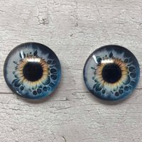 Pair of realistic glass eye cabochons in sizes 6mm to 20mm realistic dragon eyes cat iris (344)