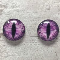 Purple glass eye cabochons in sizes 6mm to 40mm dragon eyes cat iris (019)