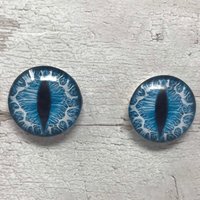 Blue glass eye cabochons in sizes 6mm to 40mm dragon eyes cat iris (028)