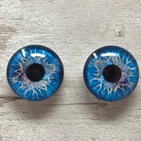 Blue glass eye cabochons in sizes 6mm to 40mm dragon eyes cat iris (361)