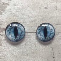 Blue glass eye cabochons in sizes 6mm to 40mm dragon eyes cat iris (032)