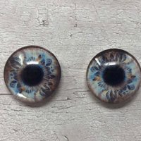 Pair of realistic glass eye cabochons in sizes 6mm to 20mm realistic dragon eyes cat iris (339)