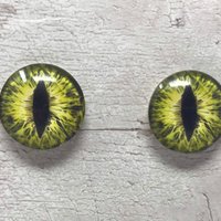 Glass eye cabochons in sizes 6mm to 40mm dragon eyes cat iris snake eyes reptile (008)