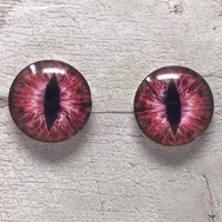 Red glass eye cabochons in sizes 6mm to 40mm dragon eyes cat iris (016)