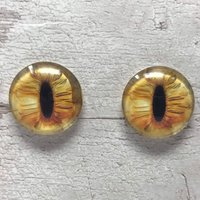 Golden yellow glass eye cabochons in sizes 6mm to 40mm dragon eyes cat iris (018)