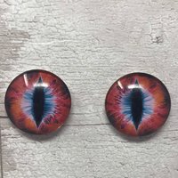 Red and blue glass eye cabochons in sizes 10mm to 40mm dragon eyes cat iris (036)