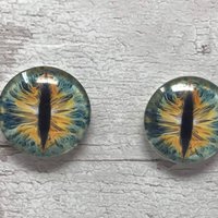 Glass eye cabochons in sizes 6mm to 40mm dragon eyes cat fox snake lizard  iris (040)