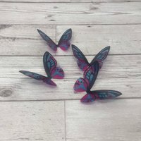 Butterfly wings - pink blue and black acetate butterfly wings