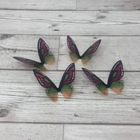 Butterfly wings - green, yellow, red and black acetate butterfly wings