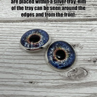 Zombie monster glass eye cabochons in sizes 6mm to 20mm dragon eyes cat iris (374)