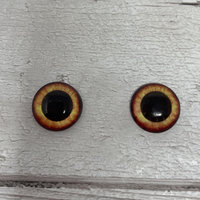 Orange glass eye cabochons in sizes 6mm to 40mm human bird animal zombie eyes (498)