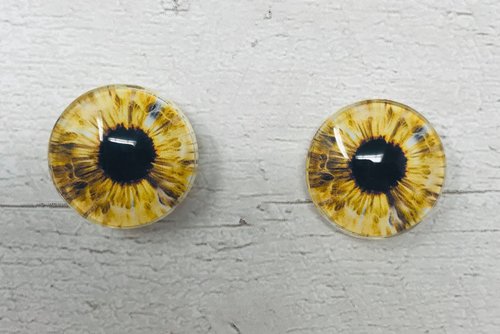 Yellow/gold Glass eye cabochons in sizes 6mm to 40mm human eyes monster iris fairy fantasy creature animal eyes (094)