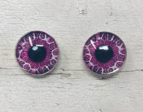 purple/ magenta Glass eye cabochons in sizes 6mm to 40mm human eyes monster iris snake lizard fantasy creature animal eyes (069)