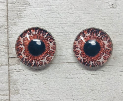 Red Glass eye cabochons in sizes 6mm to 40mm human eyes monster iris snake lizard reptile fantasy creature animal eyes (072)