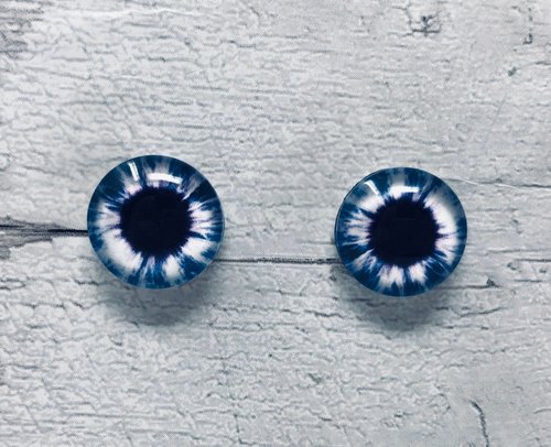 Blue with purple Glass eye cabochons in sizes 8mm to 40mm human eyes fantasy animal eyes (128)