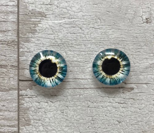 Blue  glass eye cabochons in sizes 8mm to 40mm animal eyes human iris (131)