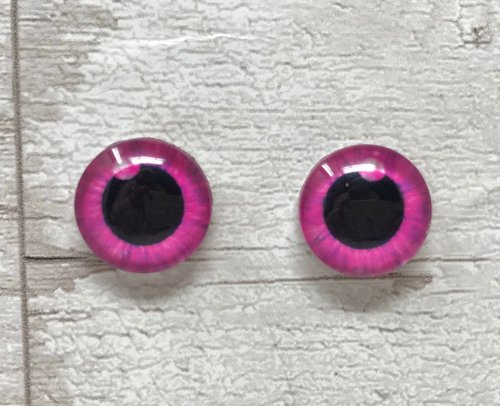 Pink glass eye cabochons large pupil in sizes 8mm to 40mm animal eyes human iris (143)