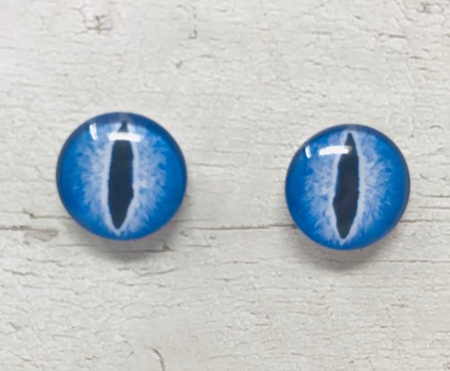 Blue Glass eye cabochons in sizes 6mm to 40mm dragon cat eyes monster iris fox fantasy creature animal eyes (115)