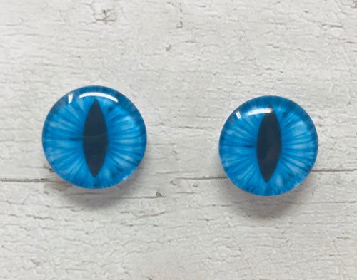 Blue Glass eye cabochons in sizes 6mm to 40mm dragon cat eyes monster iris snake fantasy creature animal eyes (104)