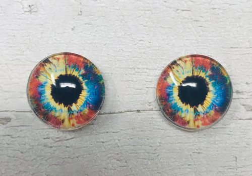 Red, blue and yellow Glass eye cabochons in sizes 6mm to 40mm human eyes zombie iris fairy fantasy creature animal eyes (076)