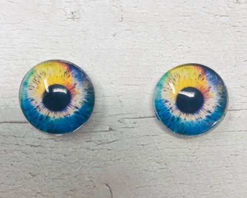 Rainbow Glass eye cabochons in sizes 6mm to 40mm human eyes unicorn iris fairy fantasy creature animal eyes (056)