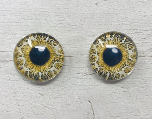 Yellow Glass eye cabochons in sizes 6mm to 40mm human eyes monster iris frog snake boa fantasy creature animal eyes (070)