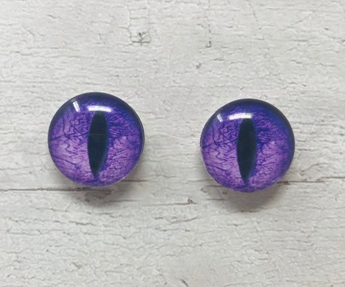 Purple Glass eye cabochons in sizes 6mm to 40mm dragon cat eyes monster iris snake fantasy creature animal eyes (112)