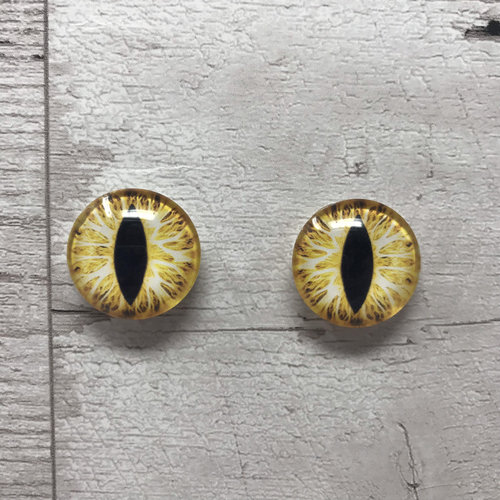 Pair of glass eye cabochons in sizes 6mm to 40mm animal eyes human iris (146)