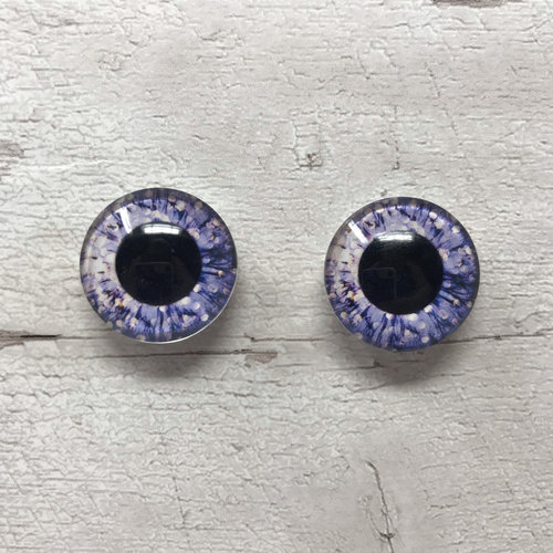 Pair of glass eye cabochons in sizes 6mm to 40mm dragon eyes cat fox iris (169)