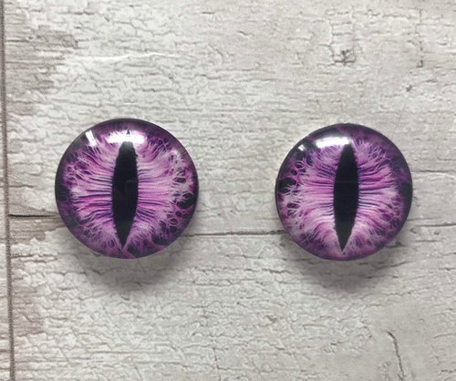 Purple glass eye cabochons in sizes 6mm to 40mm dragon eyes cat iris (019)