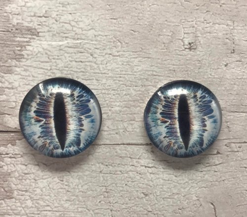 Blue glass eye cabochons in sizes 6mm to 40mm dragon eyes cat iris (037)